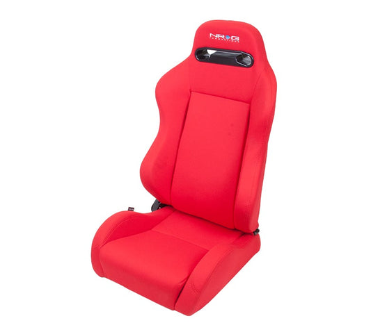 NRG Reclinable Racing Seat Cloth With Red Stitching