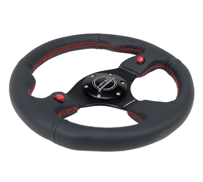NRG Dual Button Steering Wheel Leather