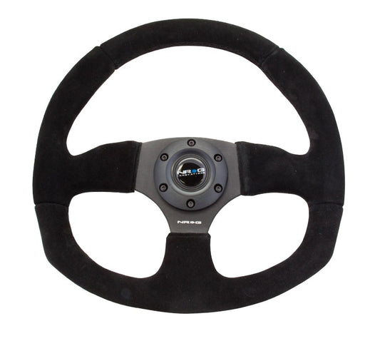 NRG Flat Bottom Steering Wheel Suede