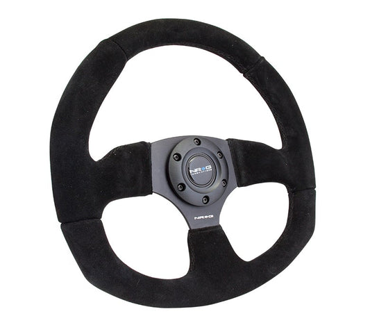 NRG Flat Bottom Steering Wheel Suede