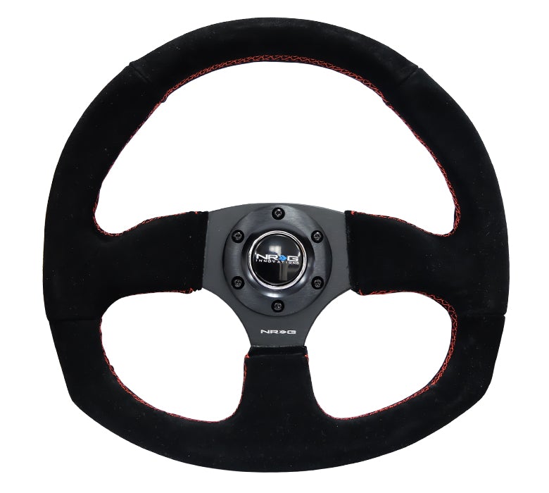 NRG Flat Bottom Steering Wheel Suede
