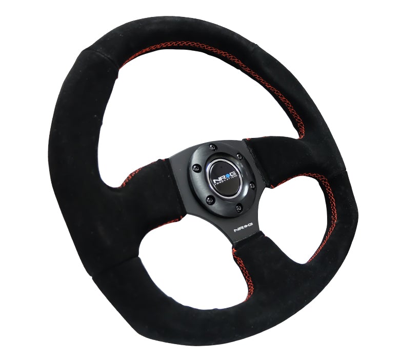 NRG Flat Bottom Steering Wheel Suede