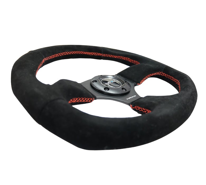 NRG Flat Bottom Steering Wheel Suede
