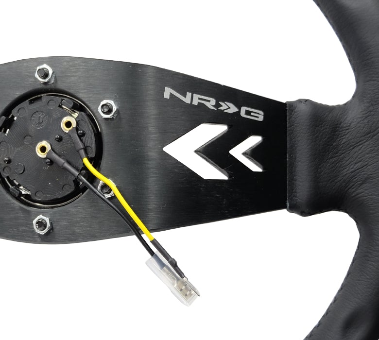 NRG 350Mm Two Spoke Steering Wheel Leather