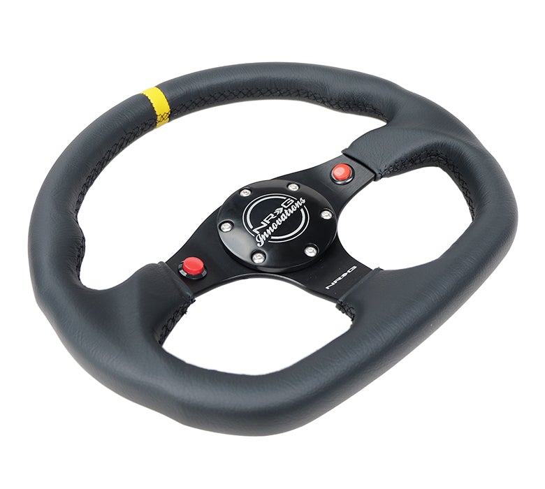 NRG Flat Bottom Steering Wheel Leather