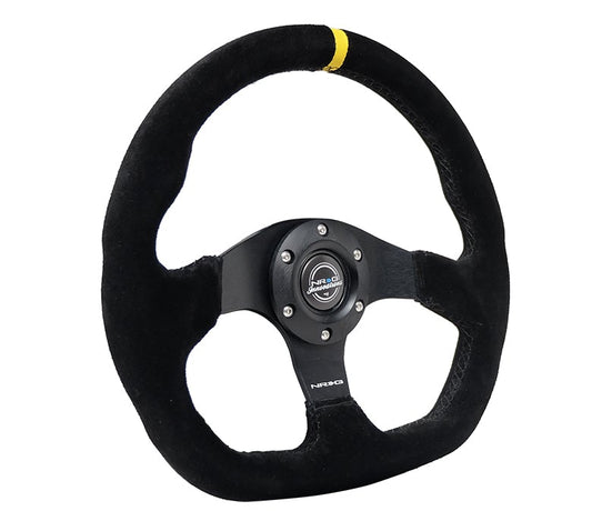 NRG Flat Bottom Steering Wheel Suede