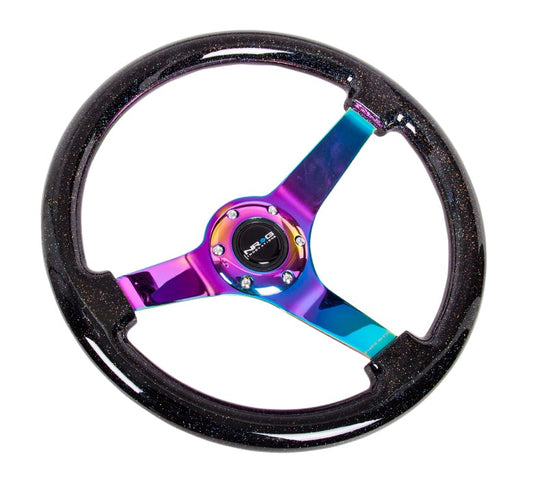 NRG 350Mm 3" Deep Dish Wood Grain Steering Wheel