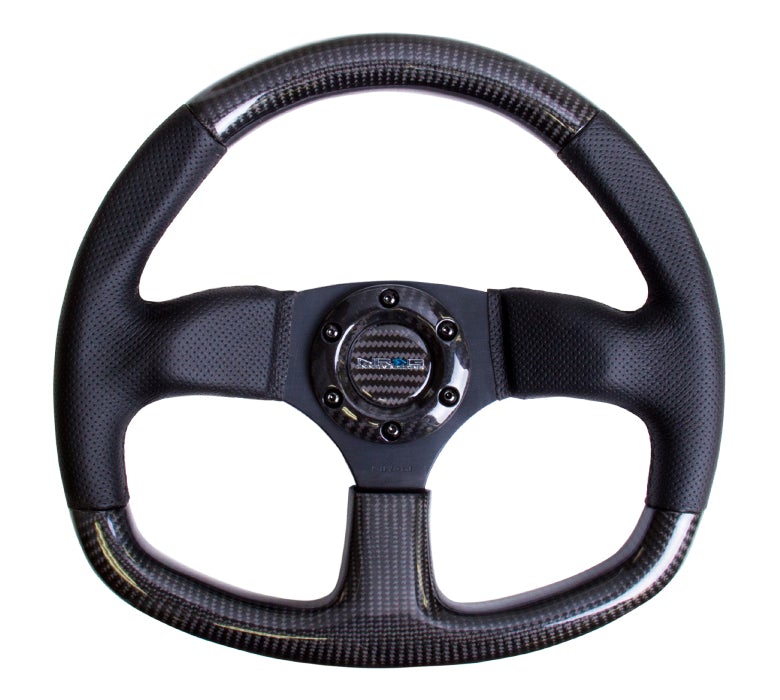 NRG Carbon Fiber Steering Wheel Flat Bottom