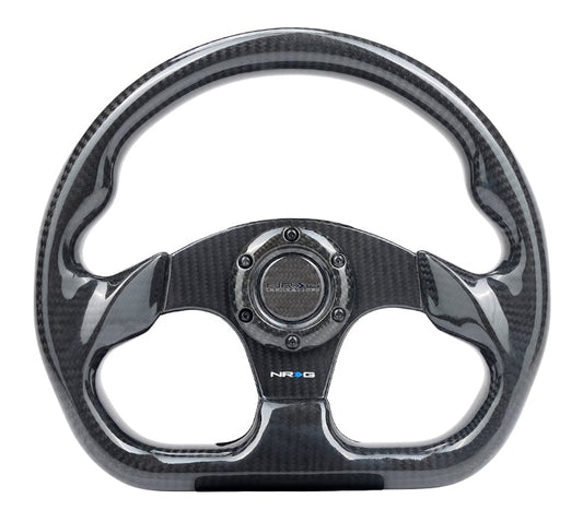 NRG Carbon Fiber Steering Wheel Flat Bottom