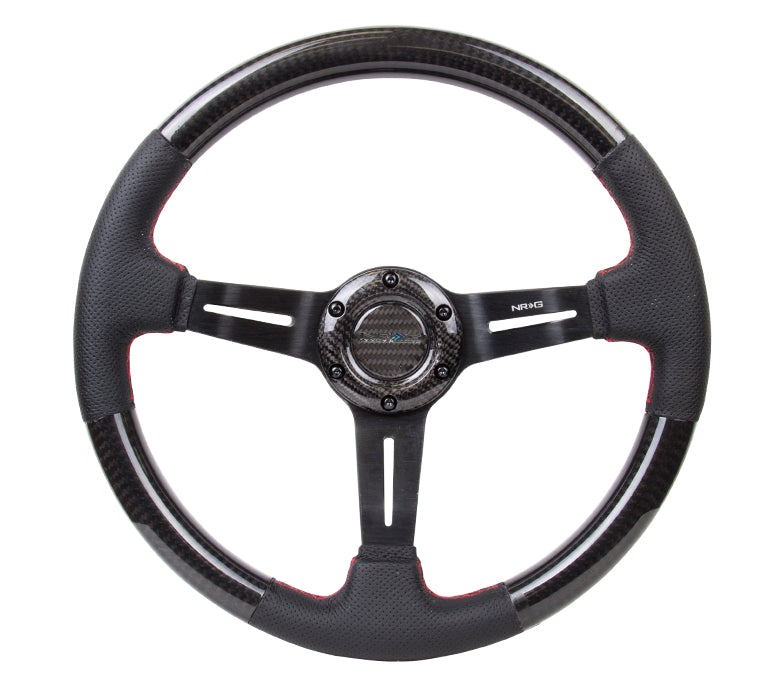 NRG Carbon Fiber Steering Wheel 1.5" Deep Dish