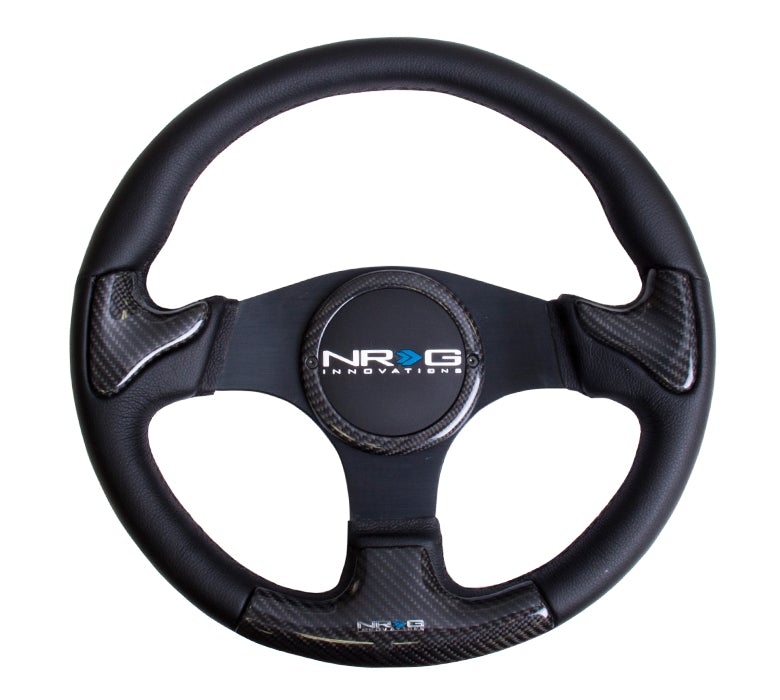 NRG Carbon Fiber Steering Wheel 350Mm Rubber Horn