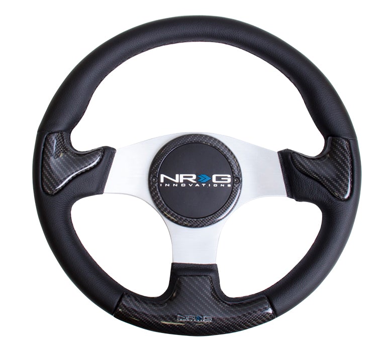 NRG Carbon Fiber Steering Wheel 350Mm Rubber Horn