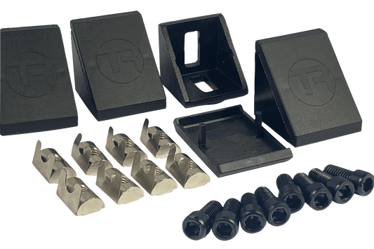 Trak Racer 40mm 8mm Slot Aluminium Corner Bracket & Cap