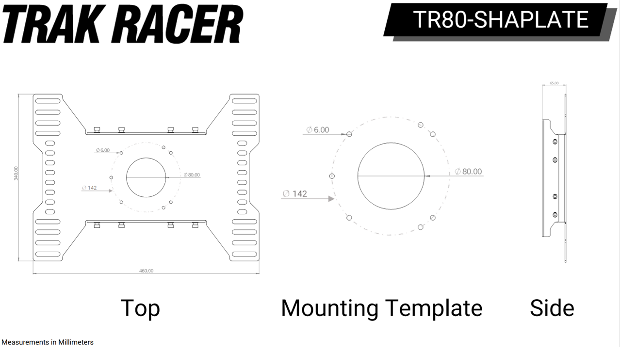 Trak Racer TR8020 Universal Bass Shaker/Tactile Transducer Sim Rig Mount