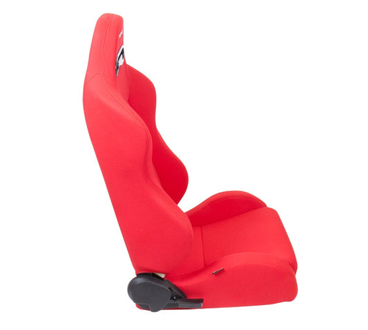 NRG Reclinable Racing Seat Cloth With Red Stitching