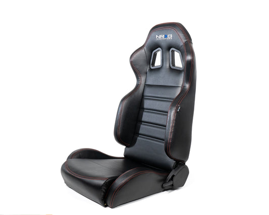 NRG Reclinable Racing Seat Red Stitching