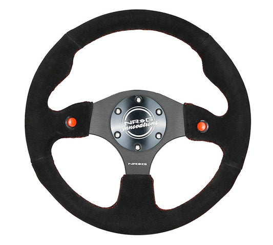 NRG Dual Button Steering Wheel Suede