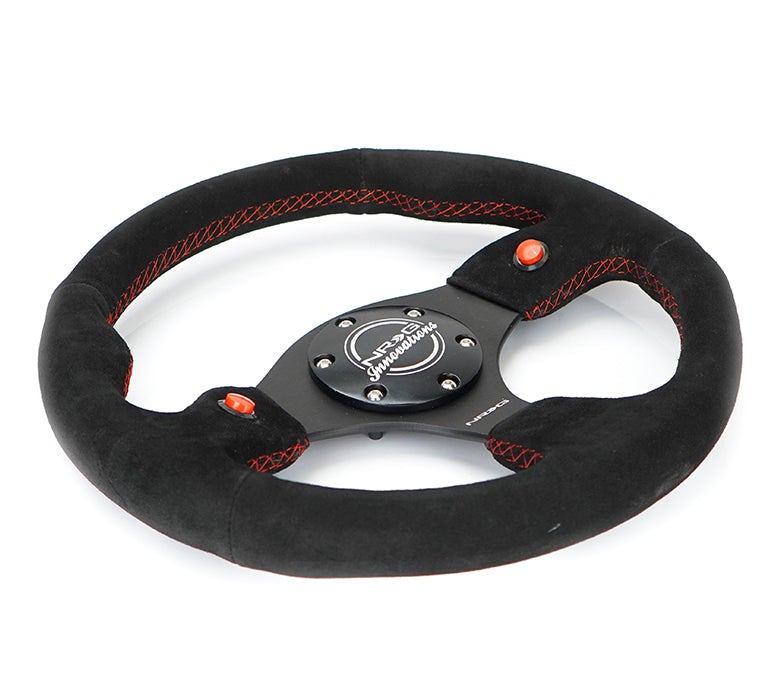 NRG Dual Button Steering Wheel Suede