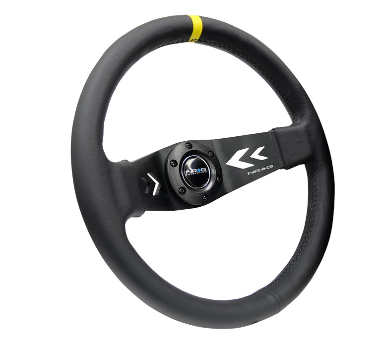 NRG 350Mm Two Spoke Steering Wheel Leather