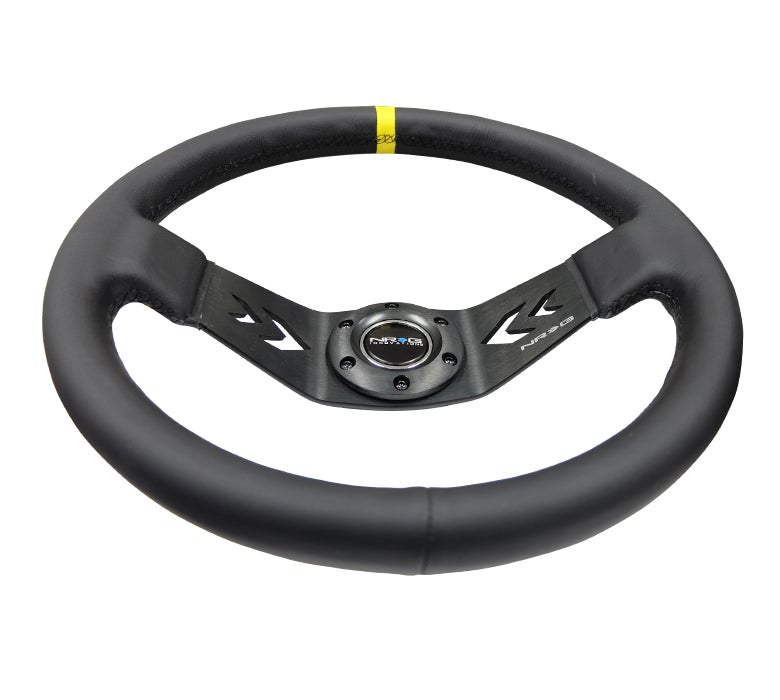 NRG 350Mm Two Spoke Steering Wheel Leather