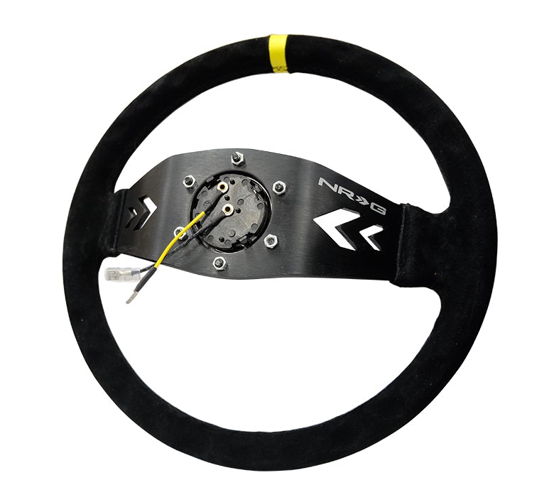 NRG 350Mm Two Spoke Steering Wheel Suede