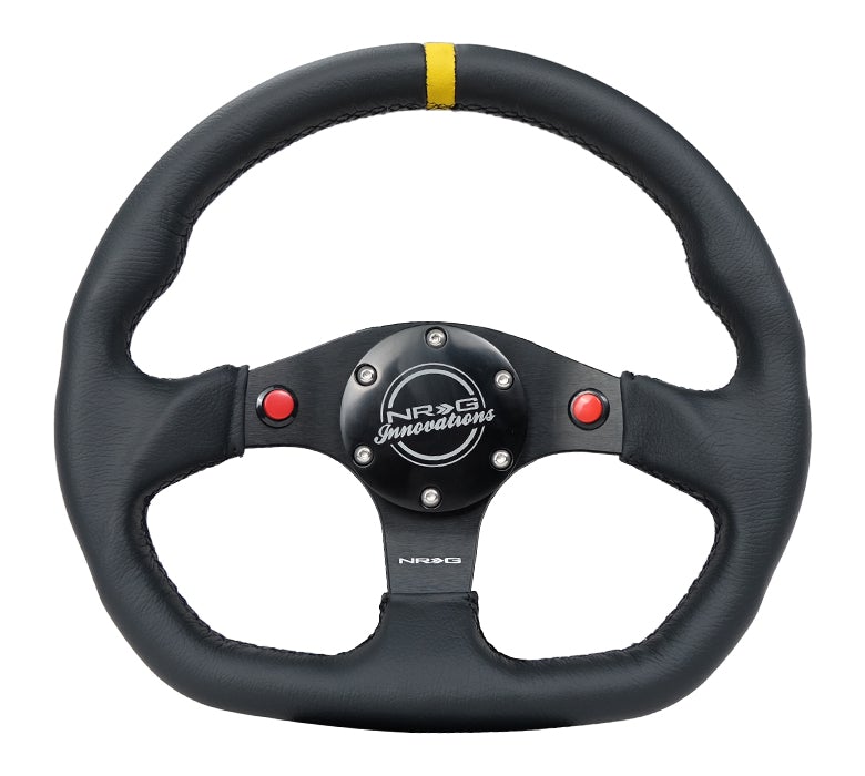 NRG Flat Bottom Steering Wheel Leather