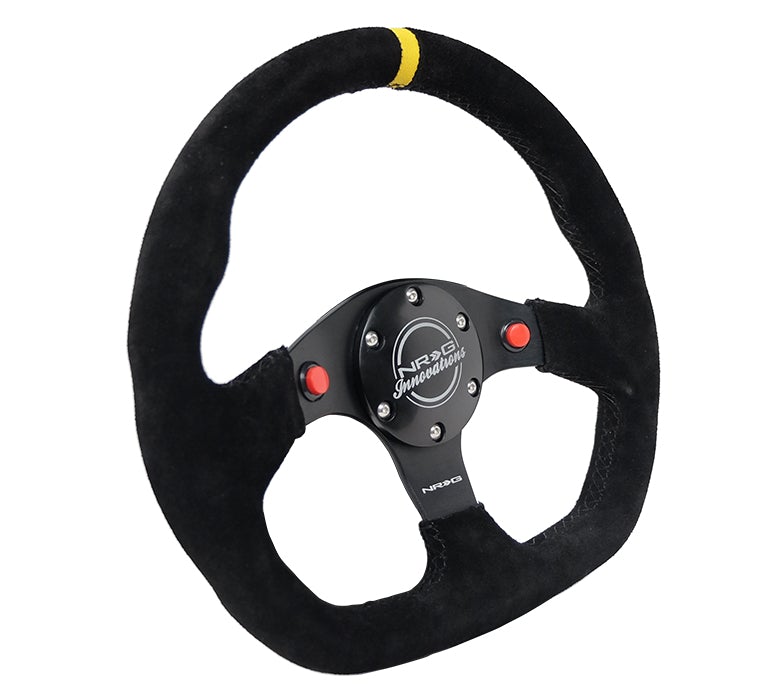 NRG Flat Bottom Steering Wheel Suede