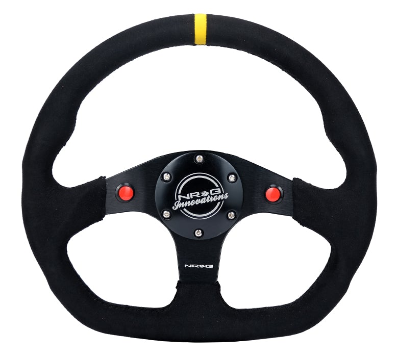 NRG Flat Bottom Steering Wheel Alcantara