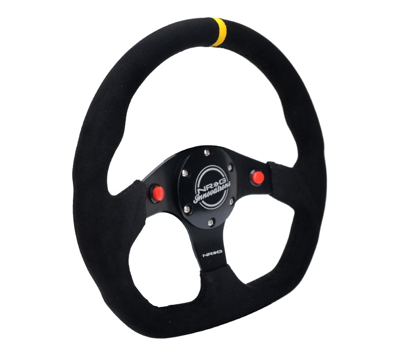 NRG Flat Bottom Steering Wheel Alcantara