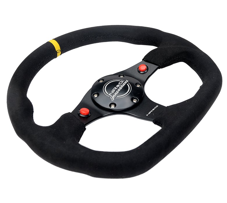 NRG Flat Bottom Steering Wheel Alcantara