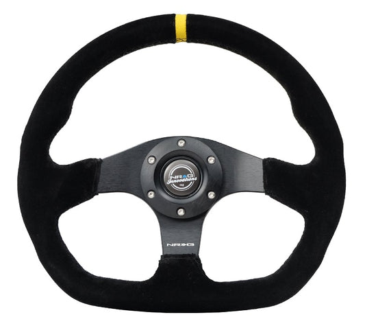 NRG Flat Bottom Steering Wheel Suede