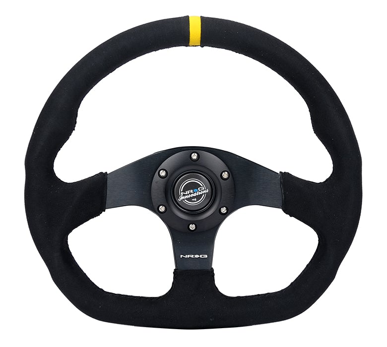 NRG Flat Bottom Steering Wheel Alcantara