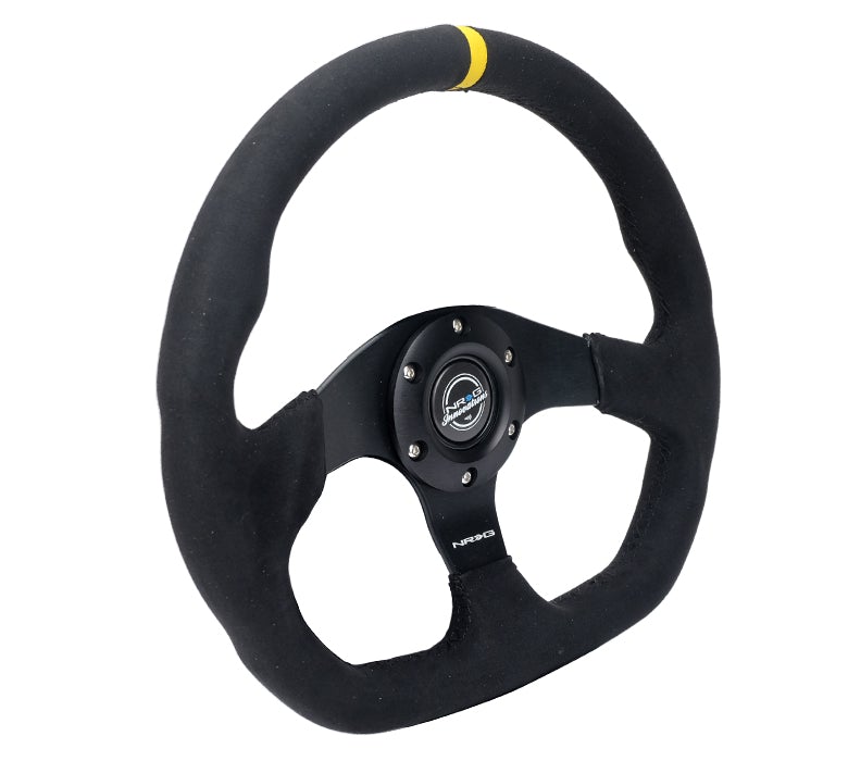 NRG Flat Bottom Steering Wheel Alcantara