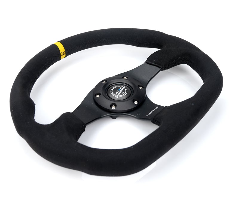 NRG Flat Bottom Steering Wheel Alcantara