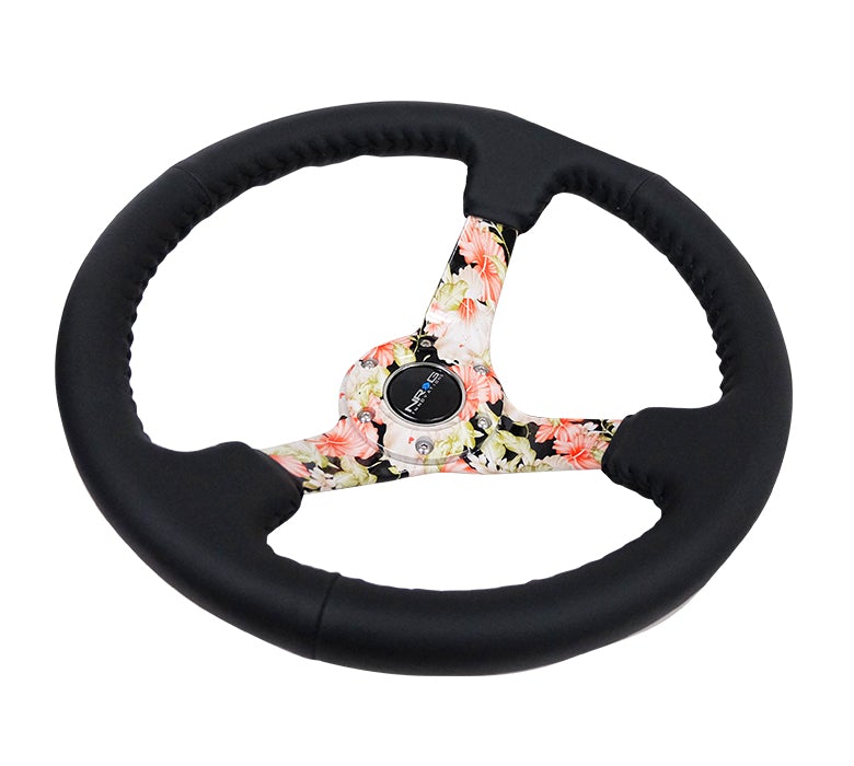 NRG 350Mm Deep Dish Steering Wheel Leather