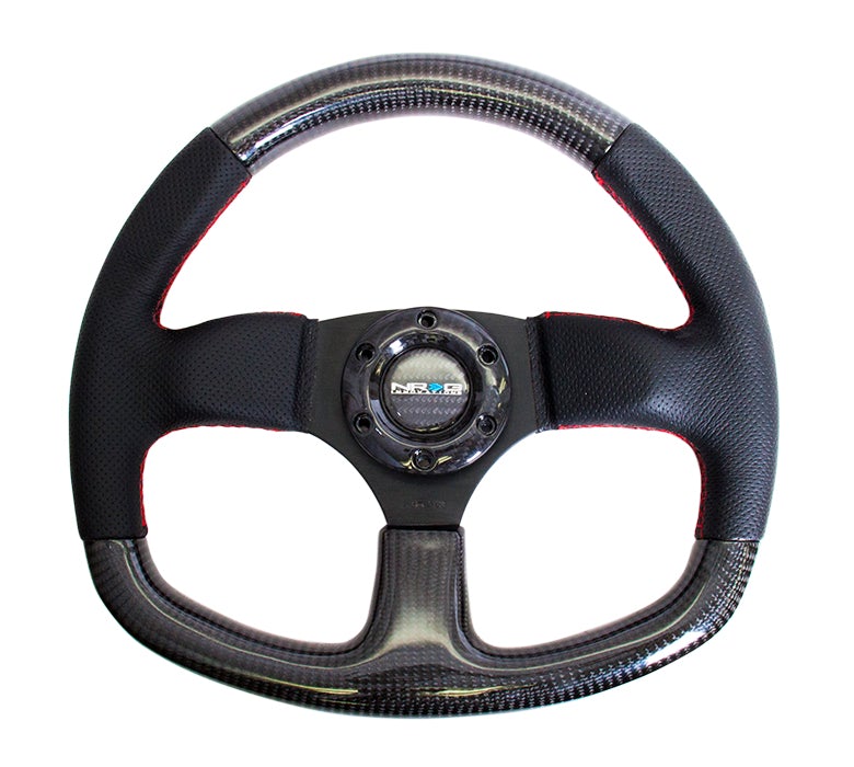 NRG Carbon Fiber Steering Wheel Flat Bottom